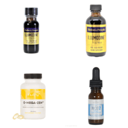 Dietary Supplements featuring: Illumodine – Best Iodine Supplement, 0.5 fl. oz.  400 mcg, Illumodine | Iodine Supplement, 2 fl. oz., O-Mega-Zen3 | Vegan Omega 3 DHA, 120 softgels, NCD2 Zeolite, 15ml, Waiora