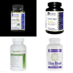 Digestion featuring: HCL | Hydrochloric Acid Supplement, 90 Capsules, Premier Digest Enzymes, 60 Capsules, Syntol AMD | Probiotics, 180 Capsules, Dr. Friedlander’s Ultra Blend (Probiotic), 180g powder