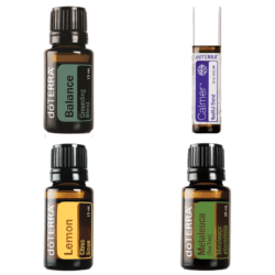 Essential Oils featuring: Balance, 15ml, Calmer, 10ml, Lemon, 15ml, Melaleuca (Tea Tree), 15ml