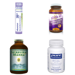 Protection featuring: Influenzinum 200CK 80 pellets, Tachyonized Spirulina, 190 Tablets, Healthforce Nutritionals, Spirulina Manna, 16 oz., SR-CoQ10 with PQQ, 60 capsules